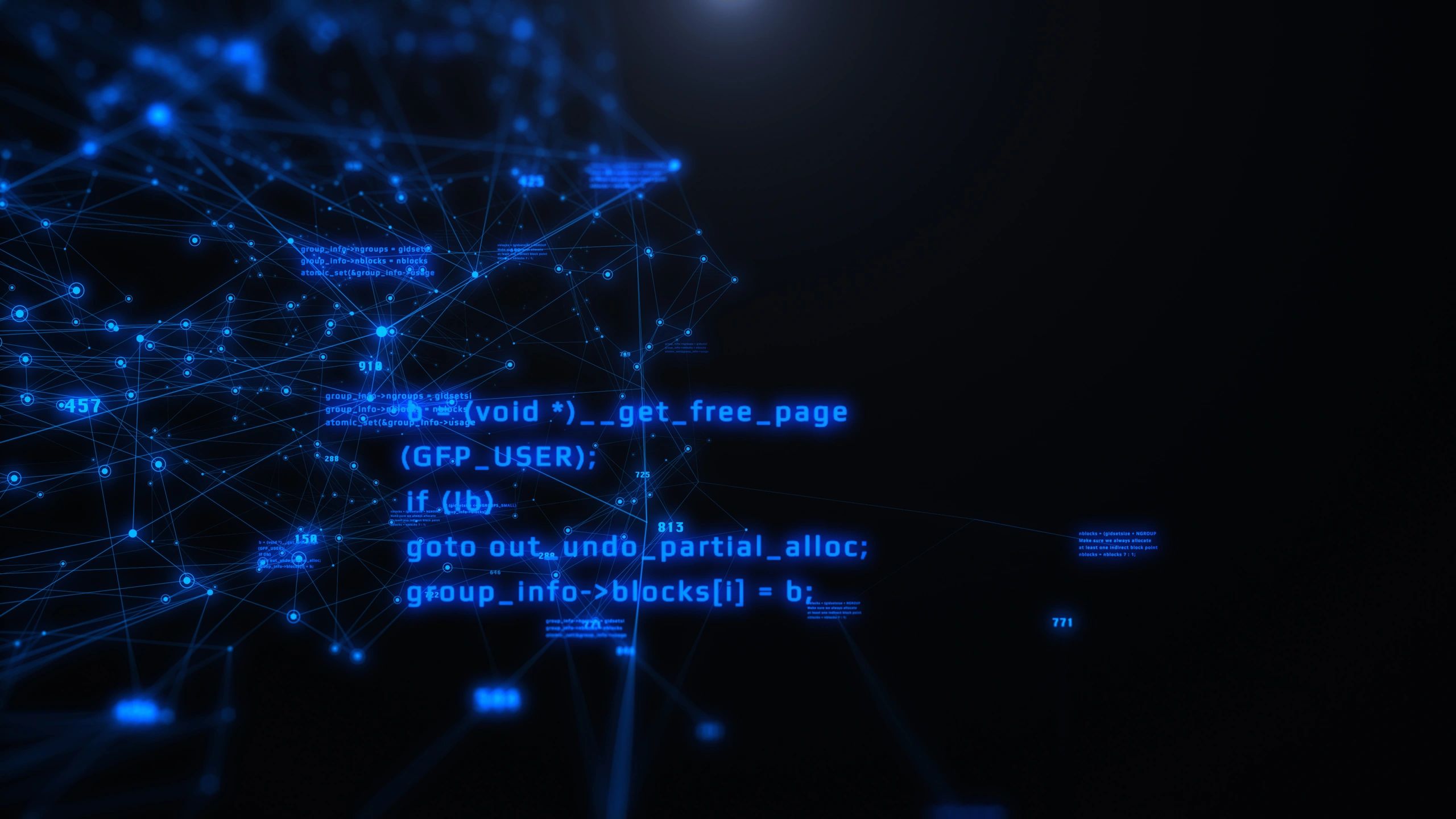Abstract big data and cybersecurity technology background